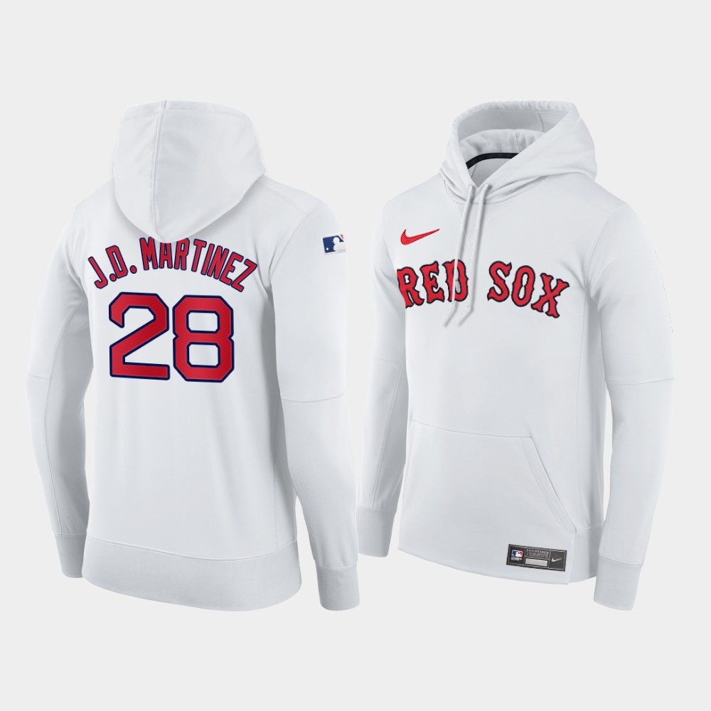 Men Boston Red Sox #28 J.D.Martinez white home hoodie 2021 MLB Nike Jerseys->customized mlb jersey->Custom Jersey